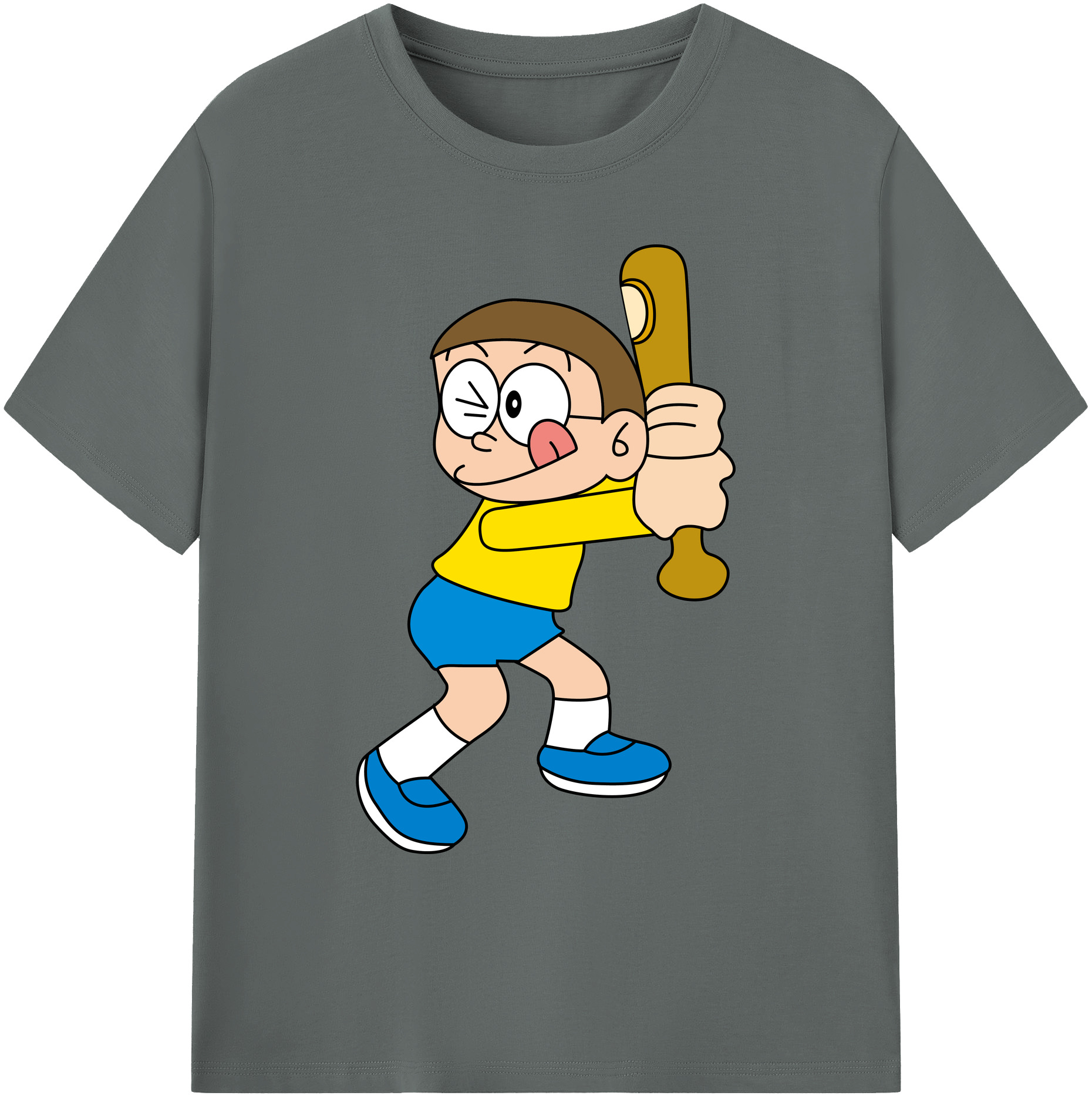 （画像用） ドラえもん 野比 のび太 Doraemon Nobita Nobi 綿100％ メンズ半袖Tシャツ｜肌触りやわらか＆通気性